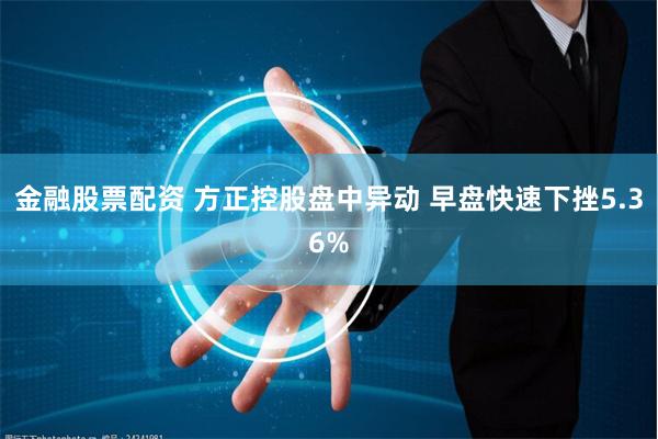 金融股票配资 方正控股盘中异动 早盘快速下挫5.36%