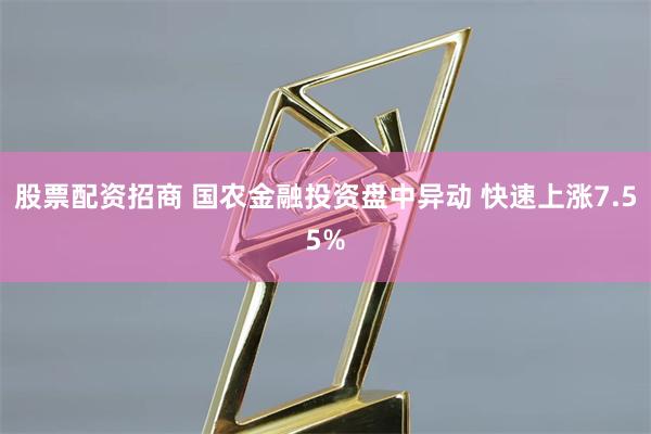 股票配资招商 国农金融投资盘中异动 快速上涨7.55%